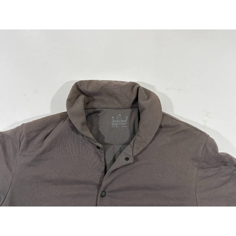 Muji Mens Brown Snap Button Quilted Reversible Puffer Jacket Grunge Light Sz XL